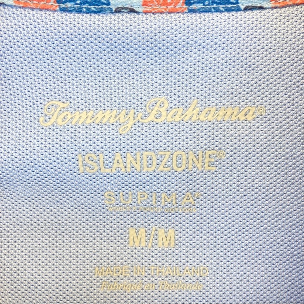 Tommy Bahama Men Polo Shirt M IslandZone Supima Light Blue Cotton Blend Casual - Picture 6 of 16
